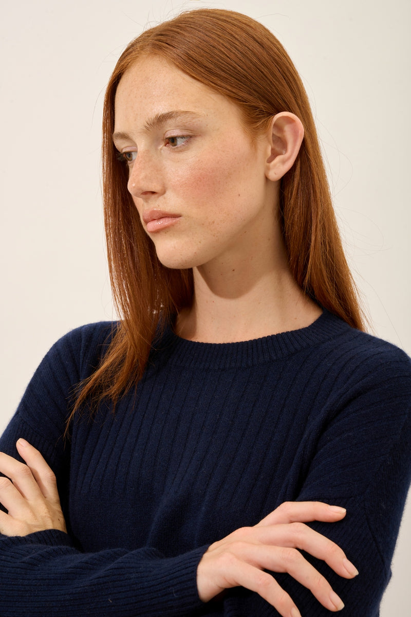 Pull Col Rond - Daria - Navy