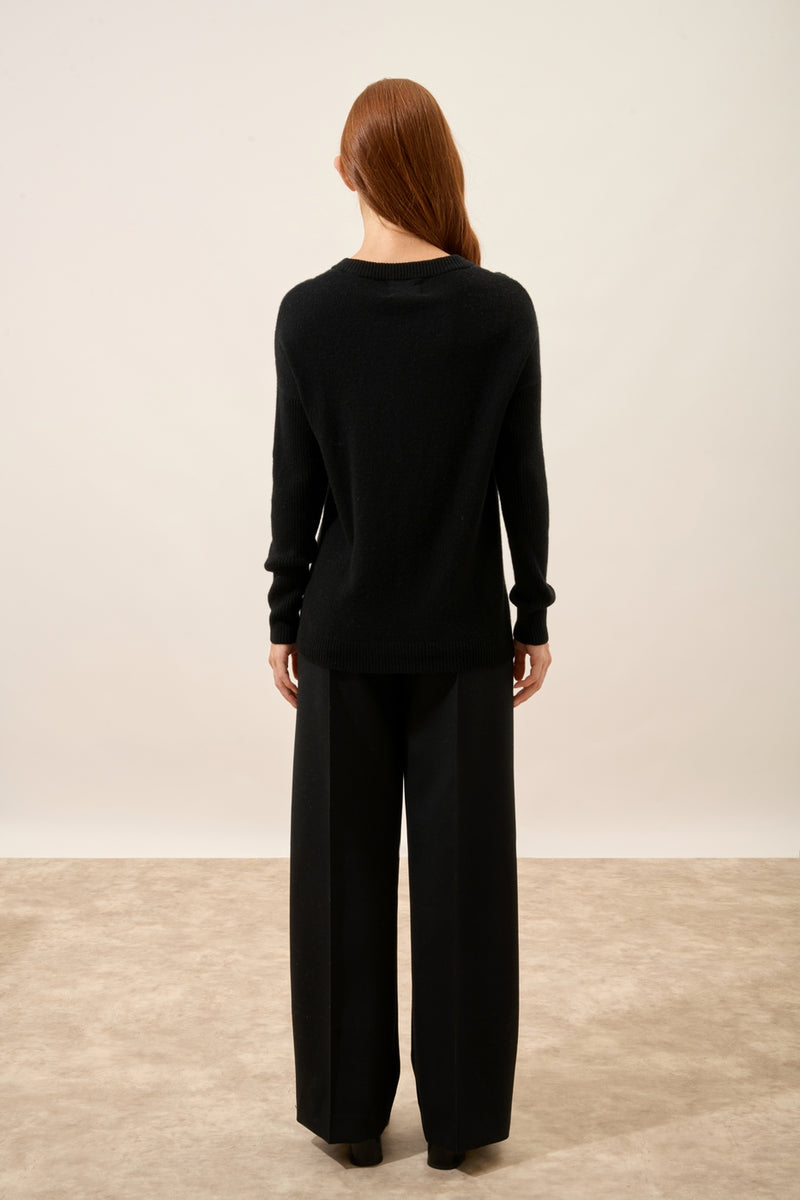 Pull Col Rond - Daria - Noir