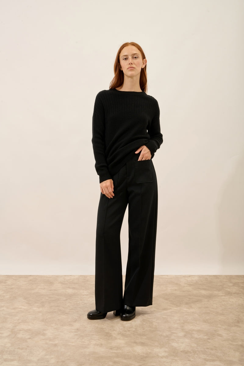 Pull Col Rond - Daria - Noir