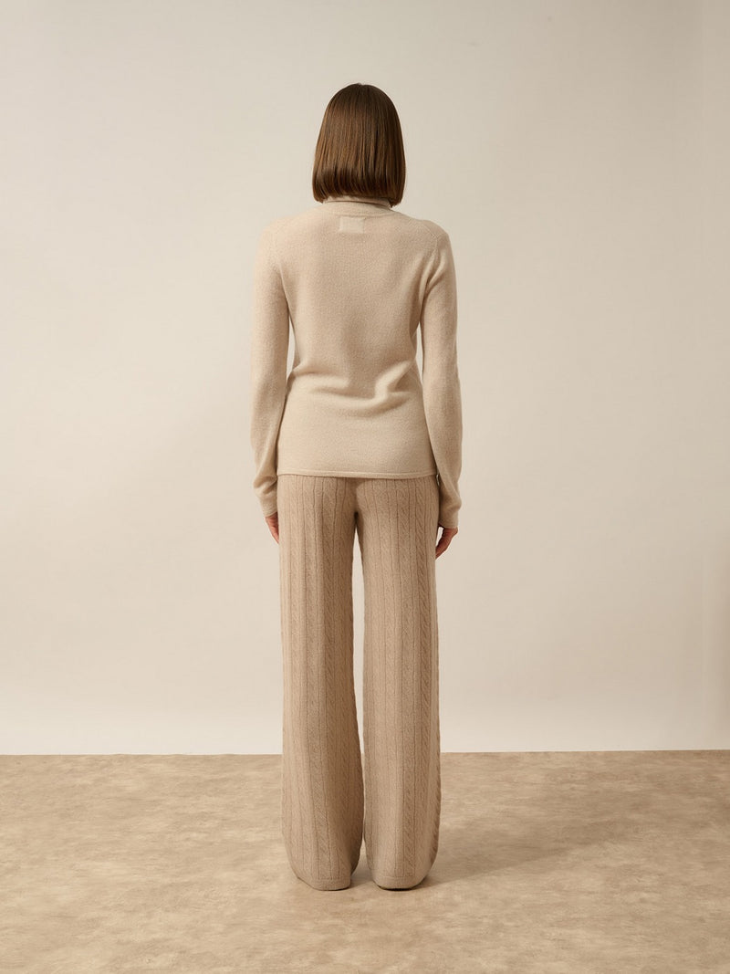 Pull Col Roulé - Ava - Beige Chiné