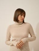 Pull Col Roulé - Ava - Beige Chiné