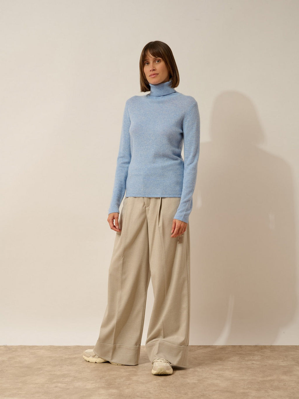 Jersey Cuello Alto - Ava - Azul Cielo Jaspeado