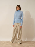 Jersey Cuello Alto - Ava - Azul Cielo Jaspeado