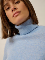 Jersey Cuello Alto - Ava - Azul Cielo Jaspeado