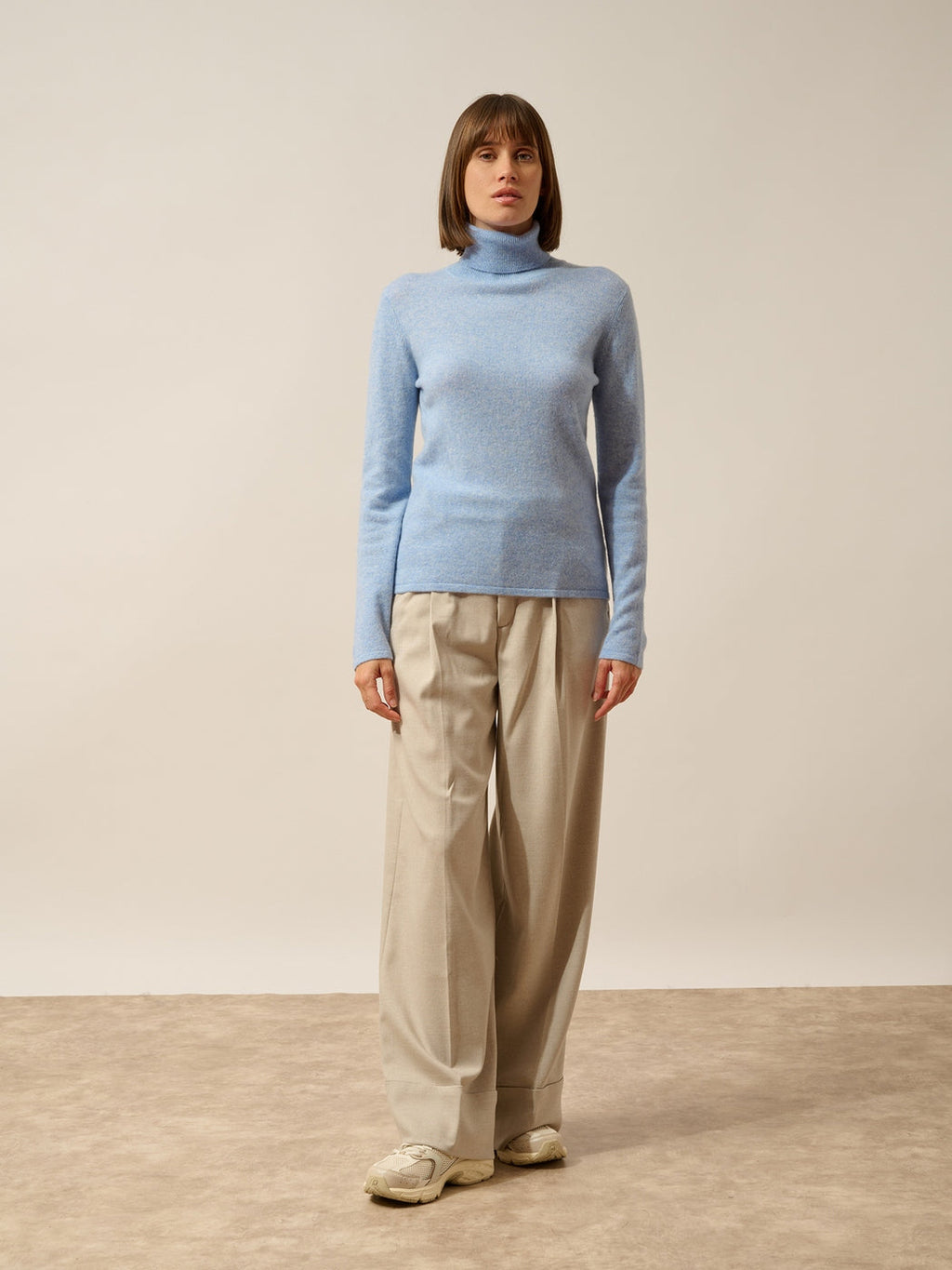 Jersey Cuello Alto - Ava - Azul Cielo Jaspeado