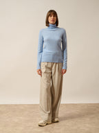 Jersey Cuello Alto - Ava - Azul Cielo Jaspeado
