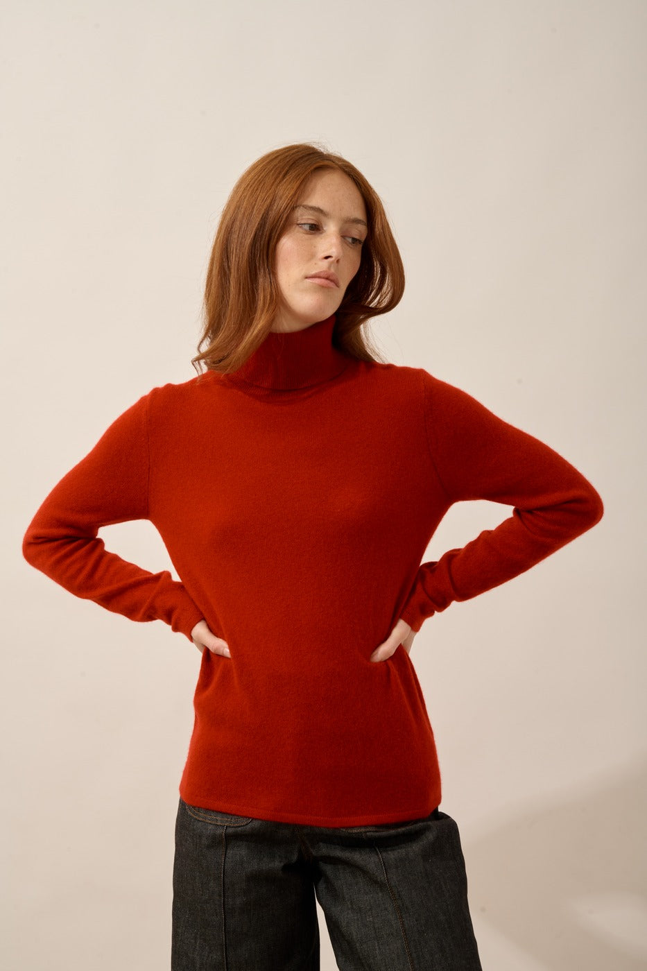 Jersey de cuello vuelto - Ava - Rubí