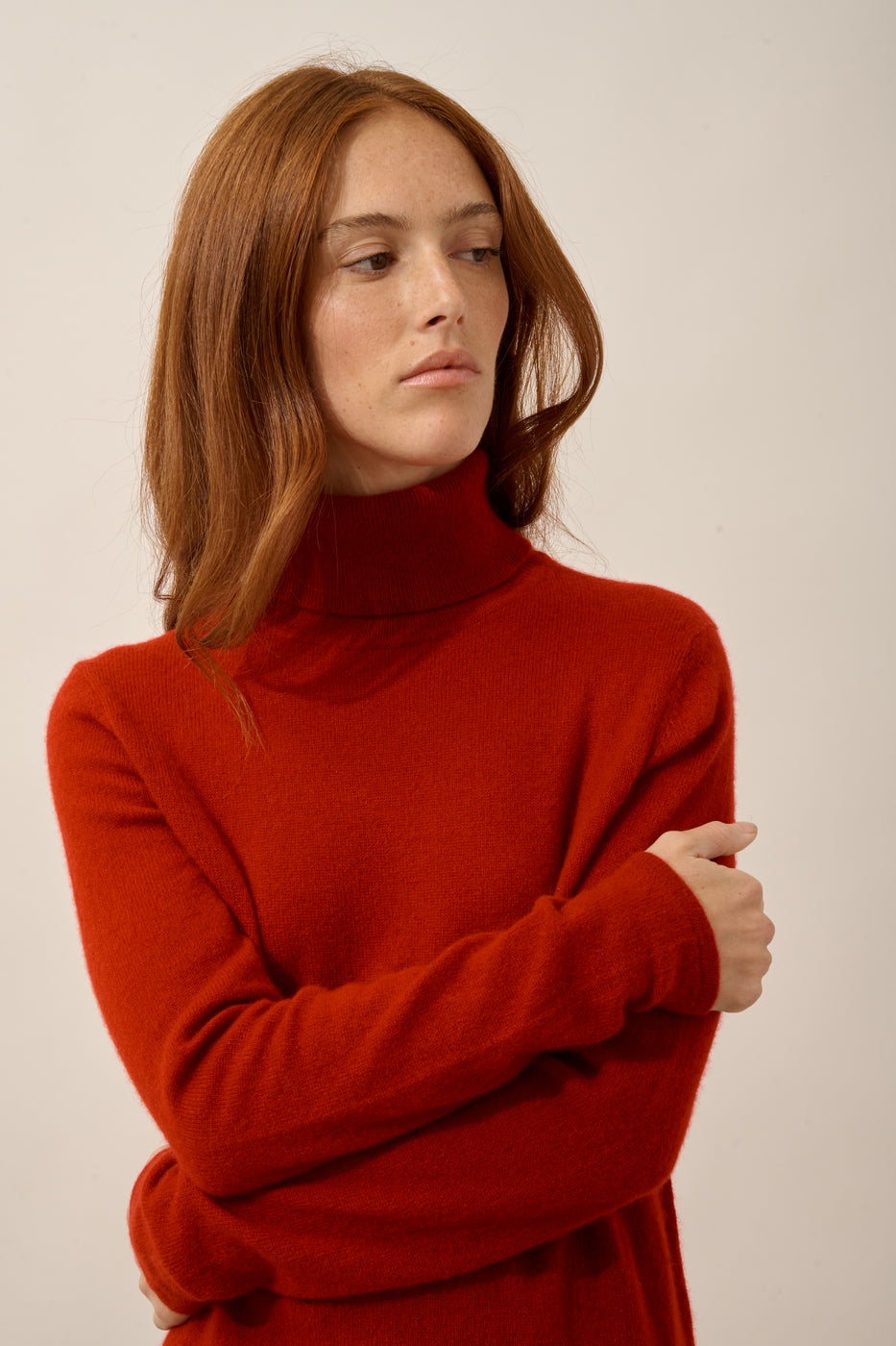 Jersey de cuello vuelto - Ava - Rubí