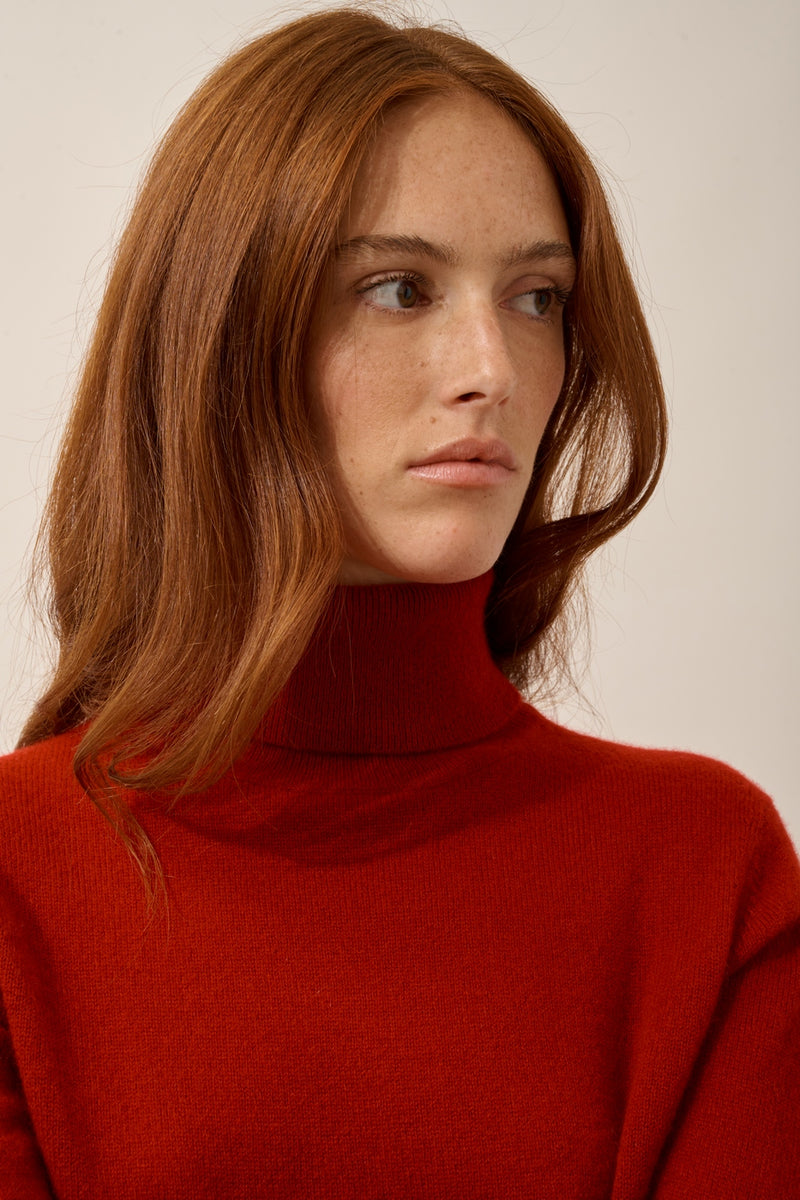 Pull Col Roulé - Ava - Rubis