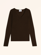Jersey de cuello en V Joan - Chocolate - Mujer