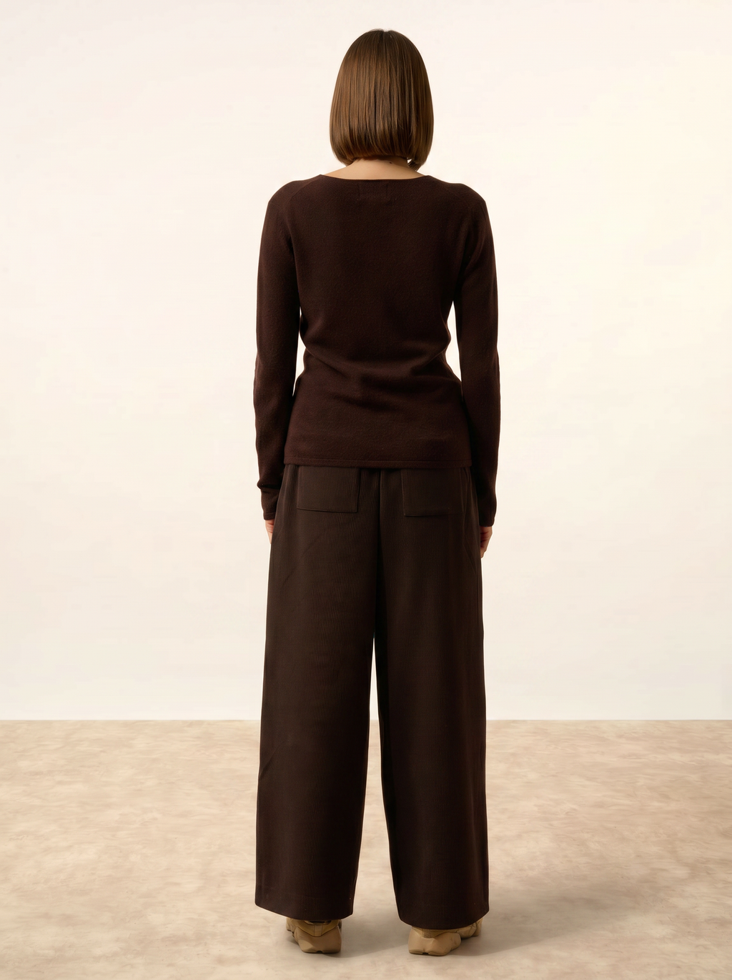 Jersey de cuello en V Joan - Chocolate - Mujer