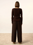 Jersey de cuello en V Joan - Chocolate - Mujer
