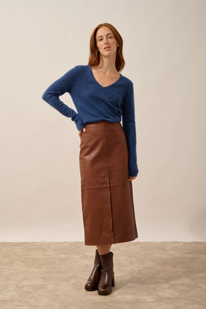 Pull Col V - Joan - Ocean Chiné