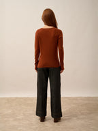 Jersey de cuello en V Joan - Ardilla - Mujer