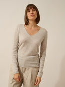Pull Col V - Joan - Glacier Chiné