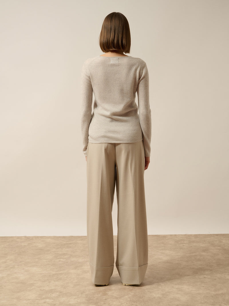 Pull Col V - Joan - Glacier Chiné