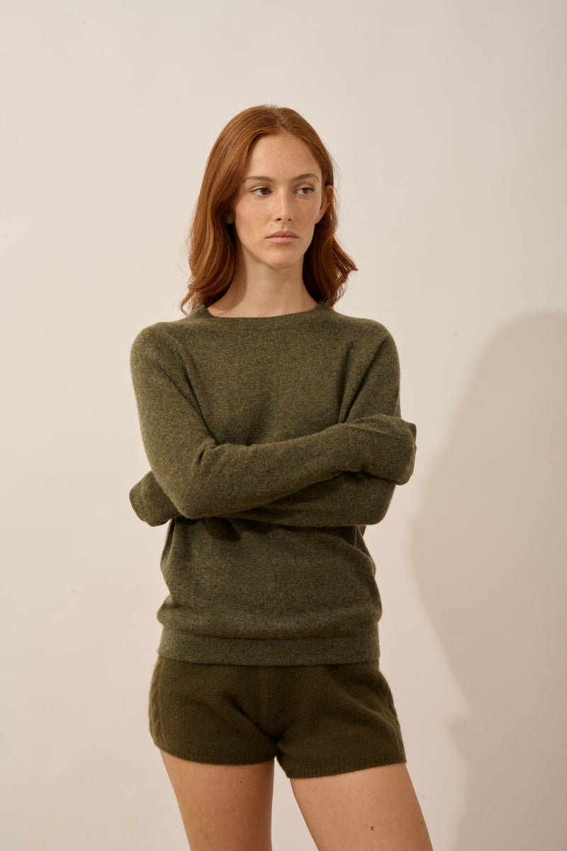 Pull Col Rond - Jane - Army Chiné