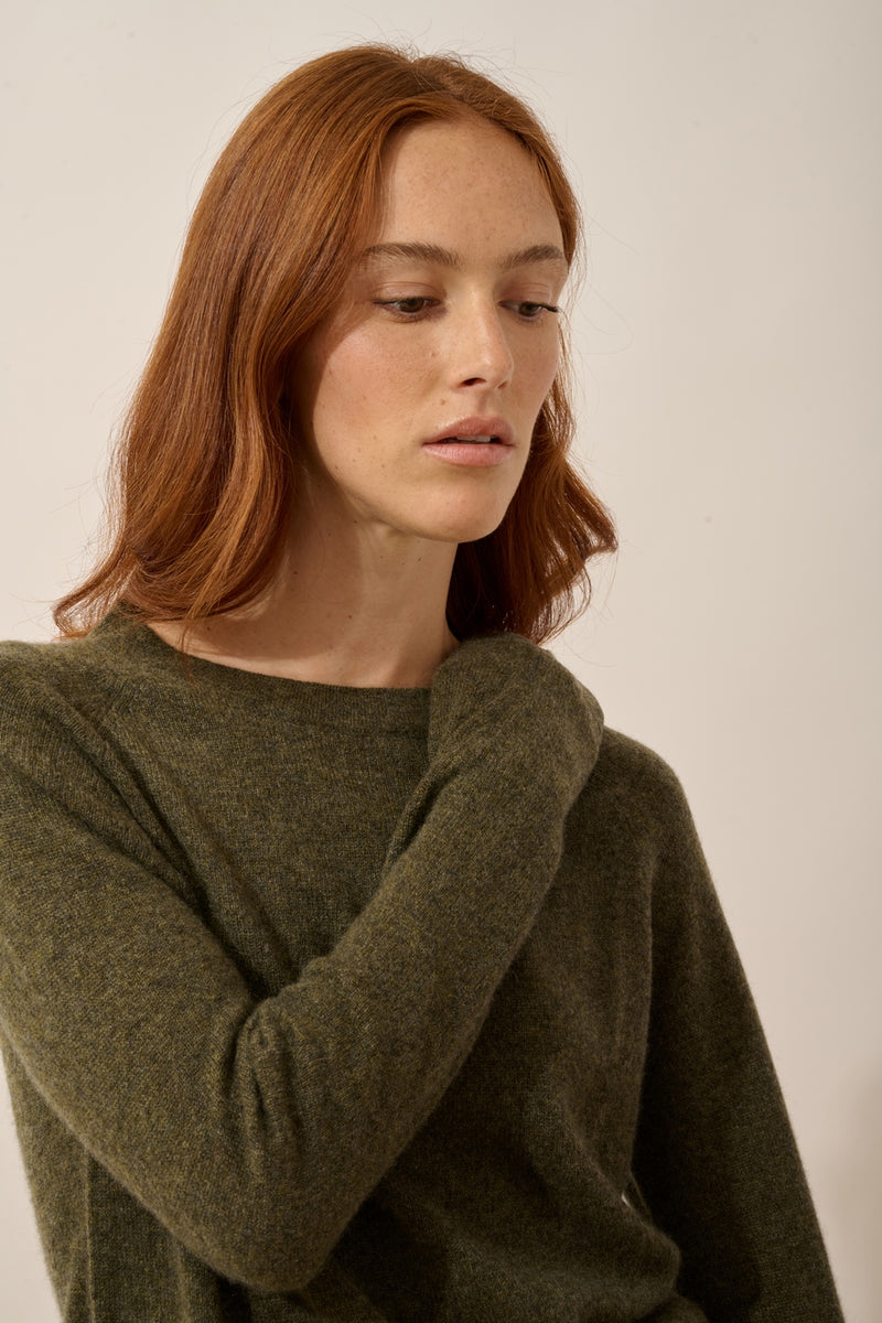 Pull Col Rond - Jane - Army Chiné
