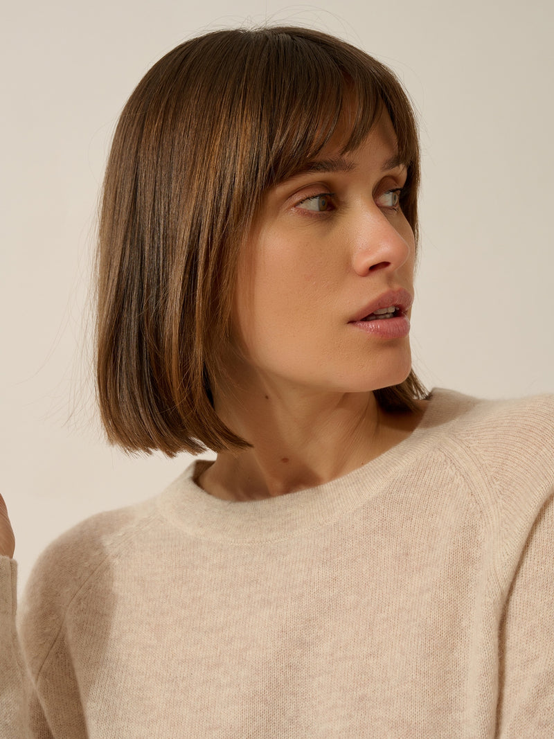 Pull Col Rond - Jane - Beige Chiné