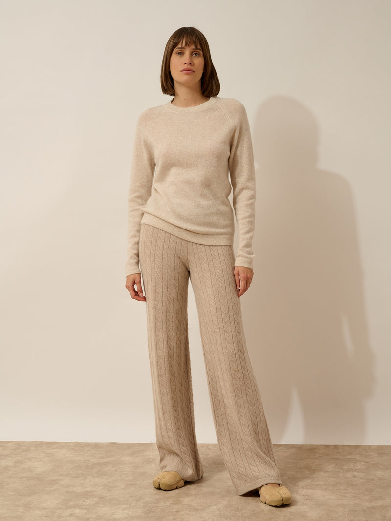 Pull Col Rond - Jane - Beige Chiné