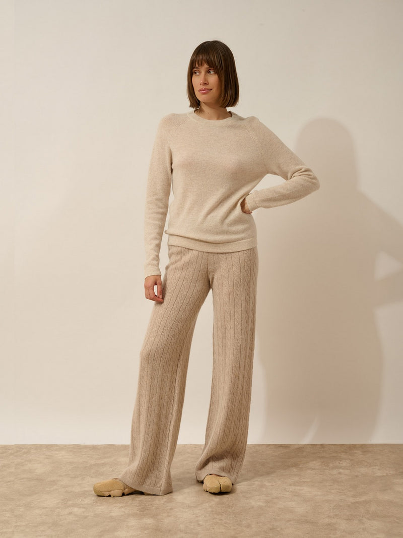 Pull Col Rond - Jane - Beige Chiné