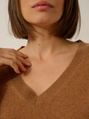 Pull Col V - Nora - Noisette