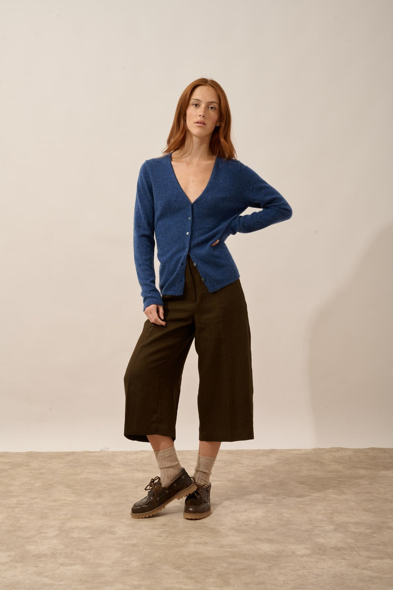 Cardigan Col V - Norma - Ocean Chiné