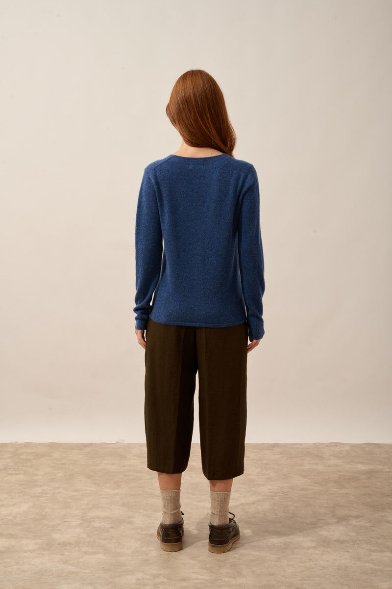 Cardigan Col V - Norma - Ocean Chiné