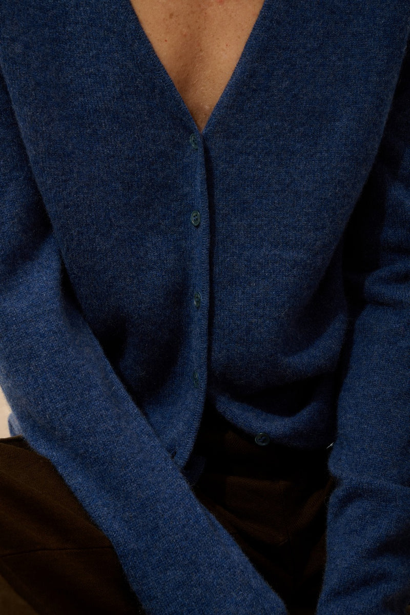 Cardigan Col V - Norma - Ocean Chiné