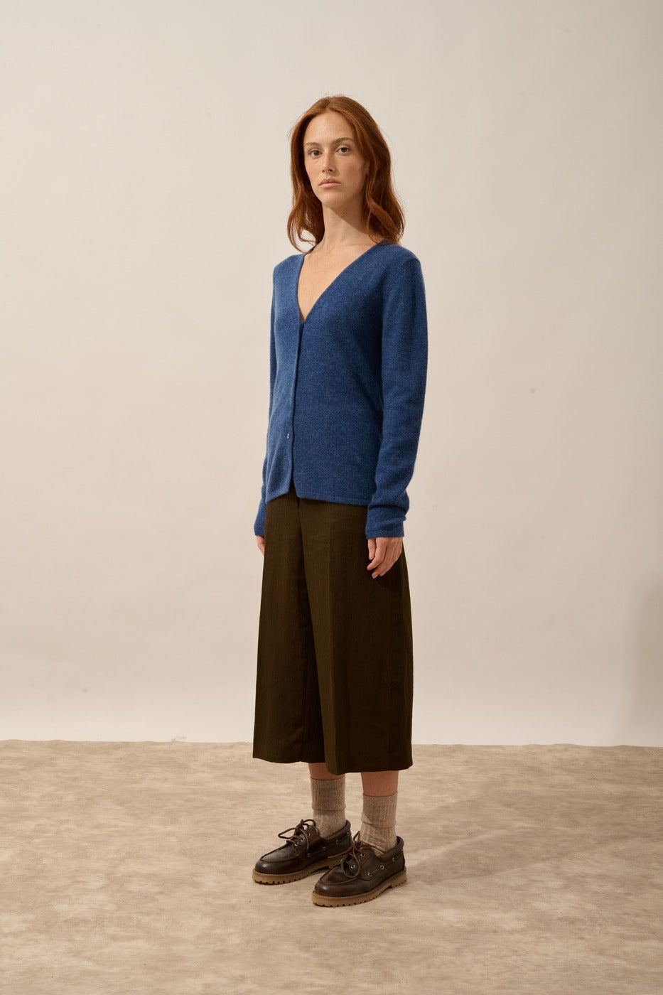 V-Neck Cardigan - Norma - Ocean Chiné