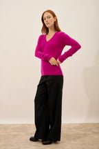 Pull Col V 4 Fils - Abby - Violine