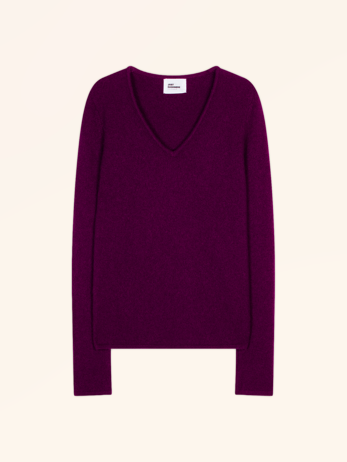 Jersey de cuello en V 4 hilos Abby - Ciruela - Mujer