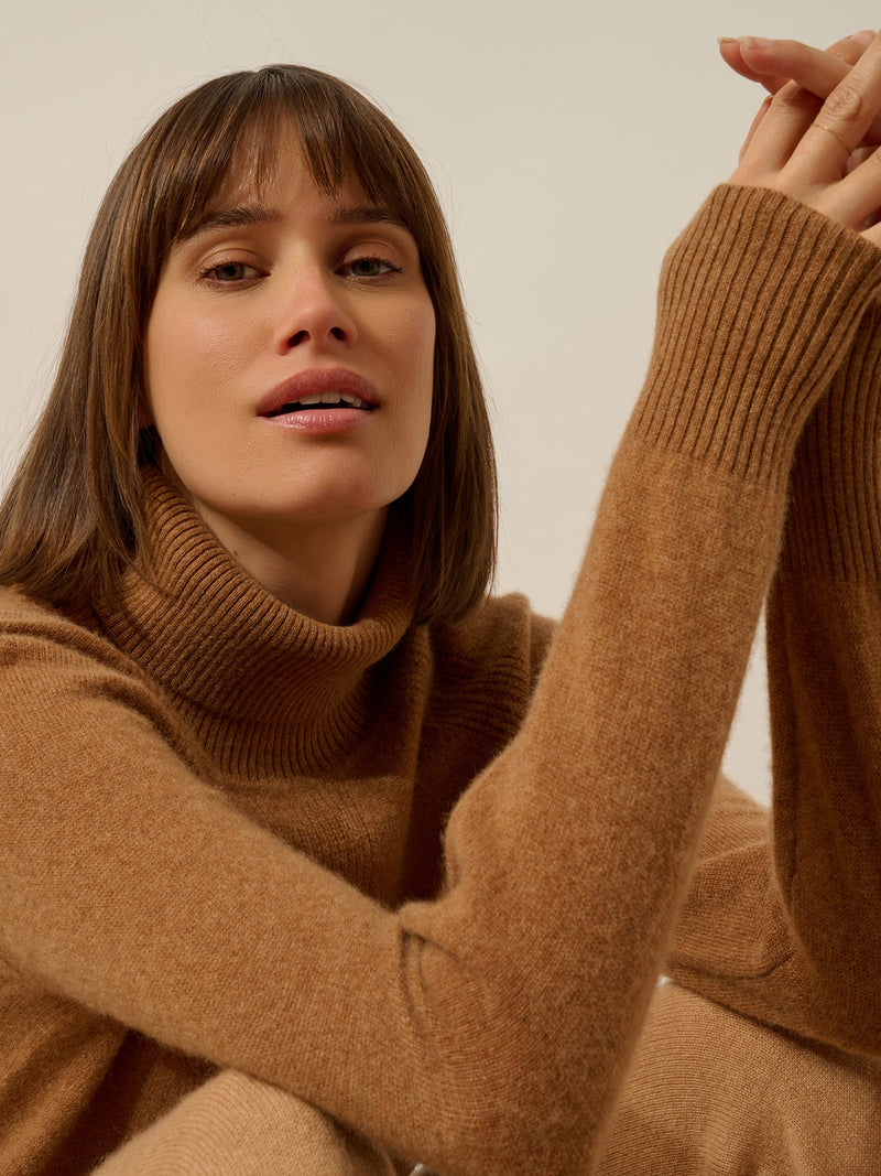 Pull Col Roulé - Lilly - Noisette