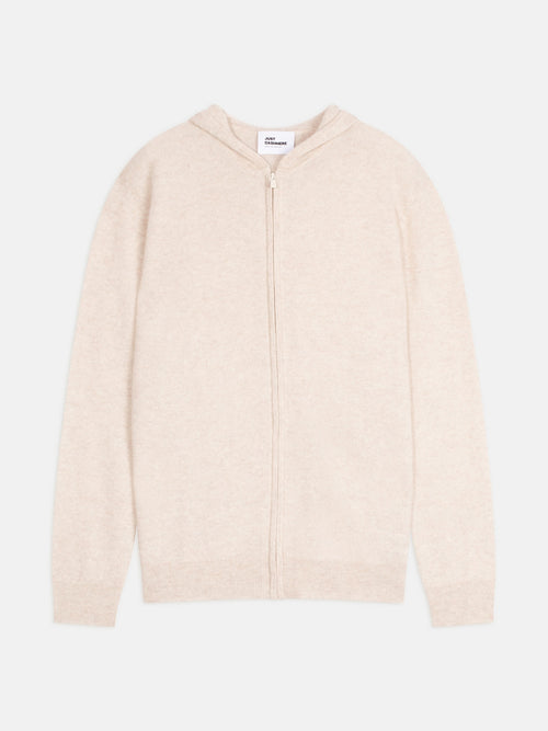 Gilet Zippé Capuche - Elliot - Beige Chiné