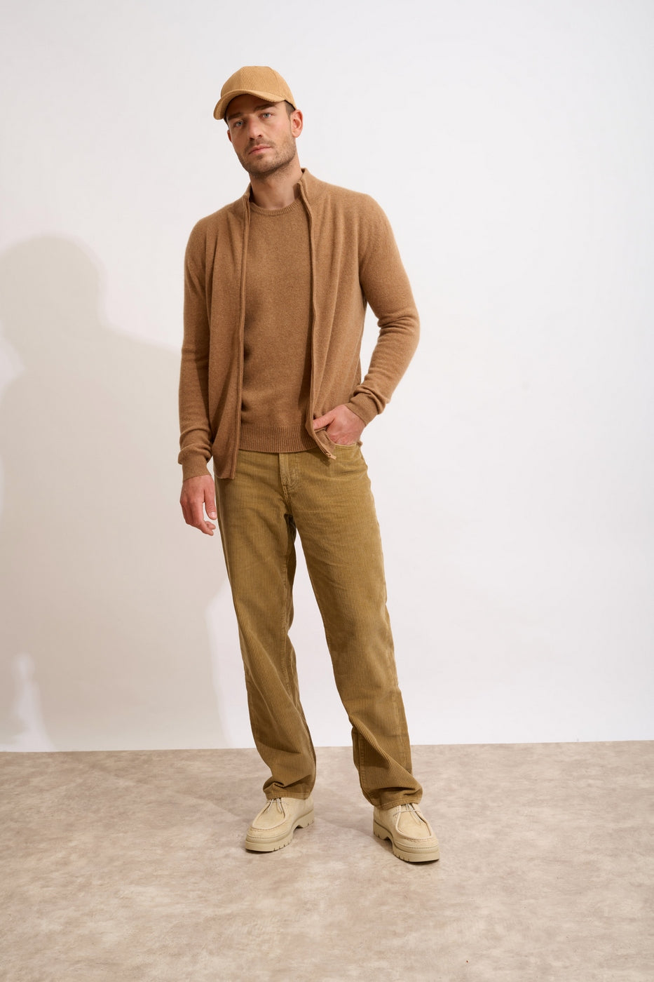 Gilet Zippé Col Montant - Alan - Noisette