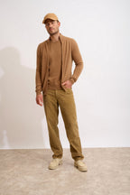 Gilet Zippé Col Montant - Alan - Noisette