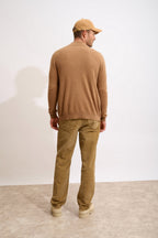 Gilet Zippé Col Montant - Alan - Noisette