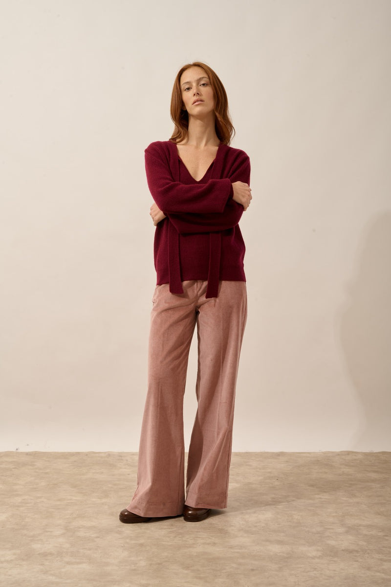 Pull Col Lavallière - Noty - Bordeaux