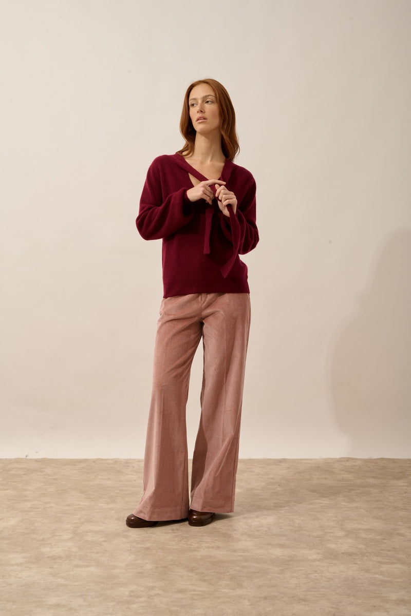 Pull Col Lavallière - Noty - Bordeaux