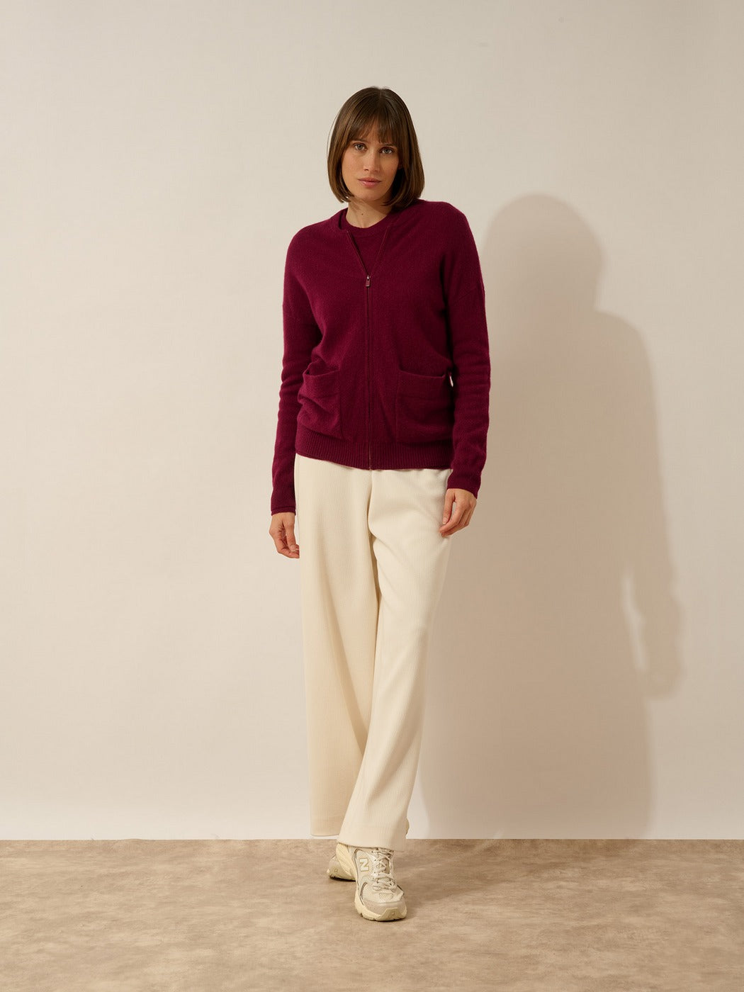 Gilet Zippé Col Mao - Ervie - Bordeaux