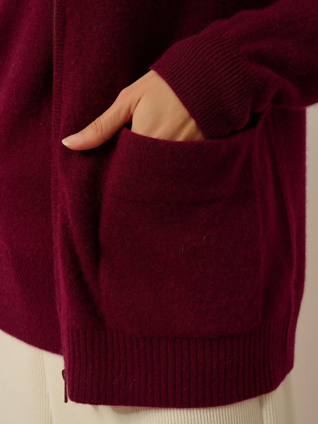Gilet Zippé Col Mao - Ervie - Bordeaux