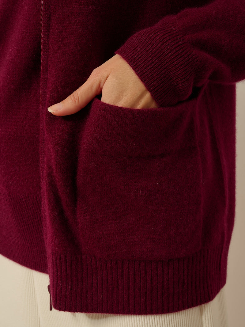 Gilet Zippé Col Mao - Ervie - Bordeaux