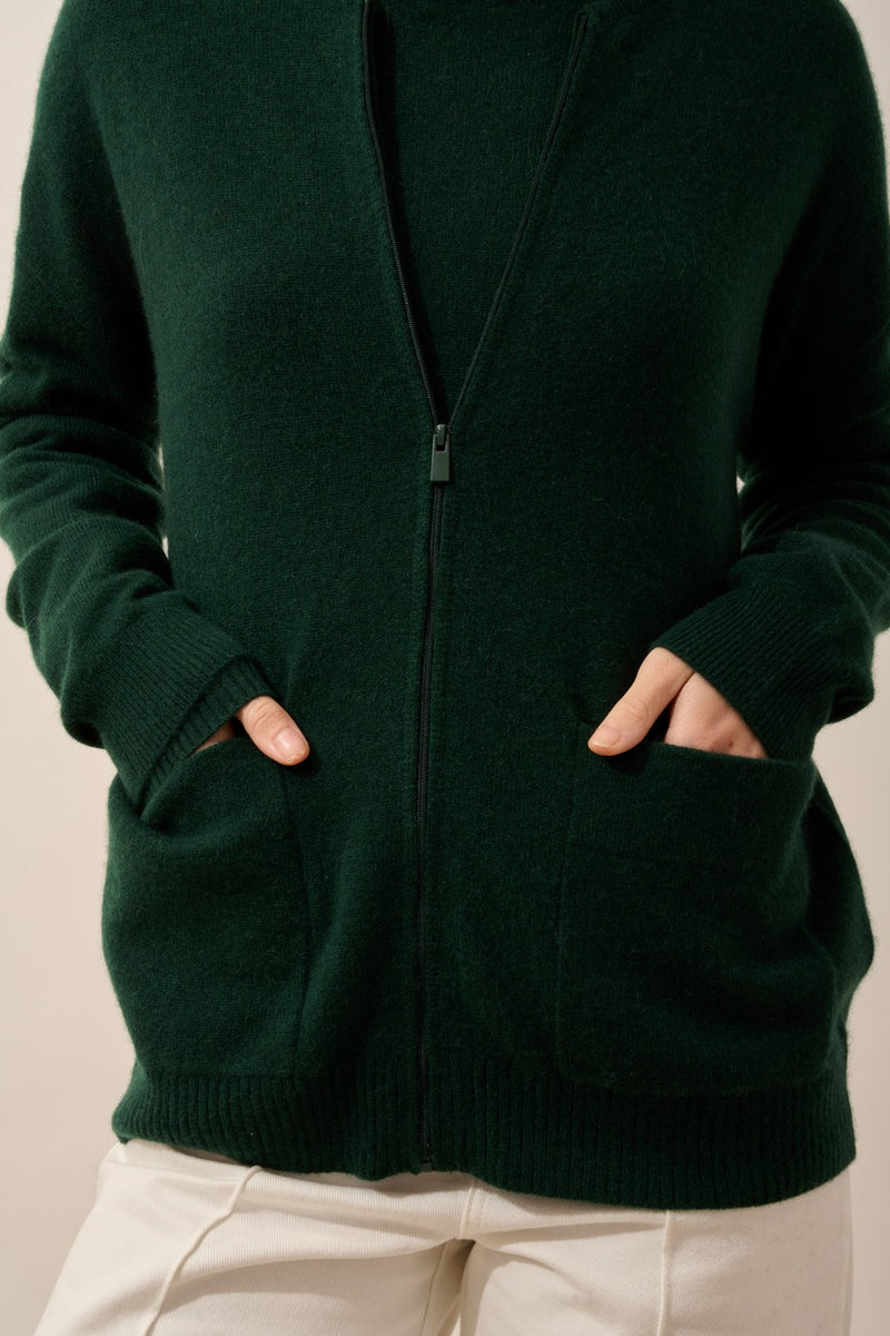 Gilet Zippé Col Mao - Ervie - Cyprès