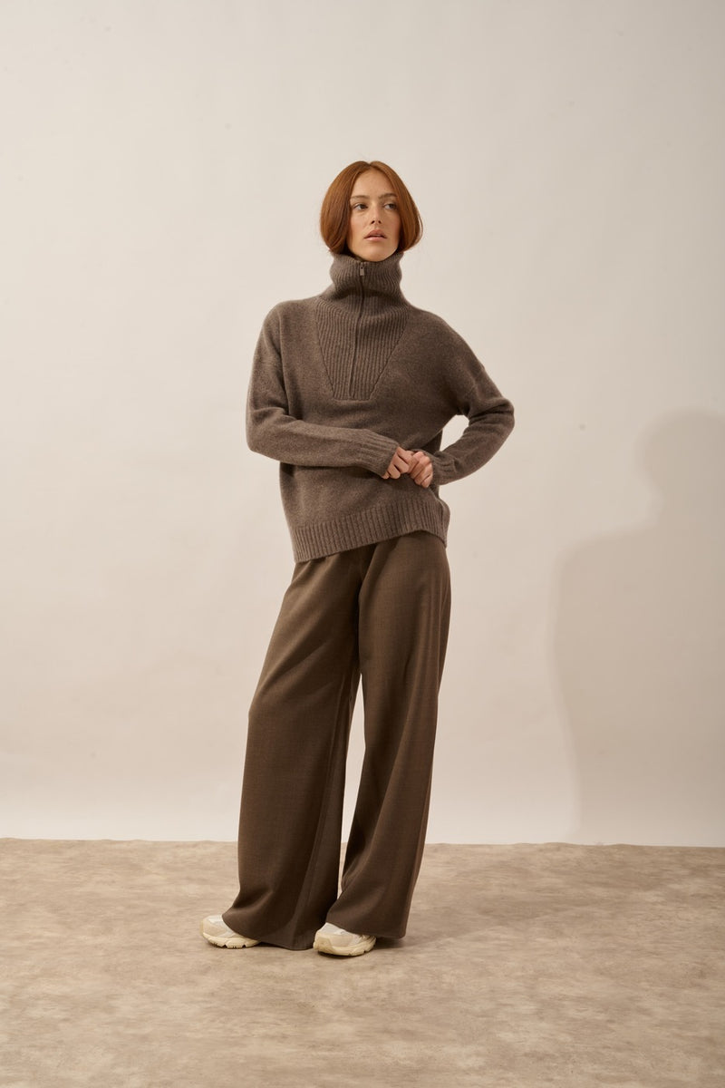 Pull Camionneur 6 Fils - Akar - Taupe Chiné