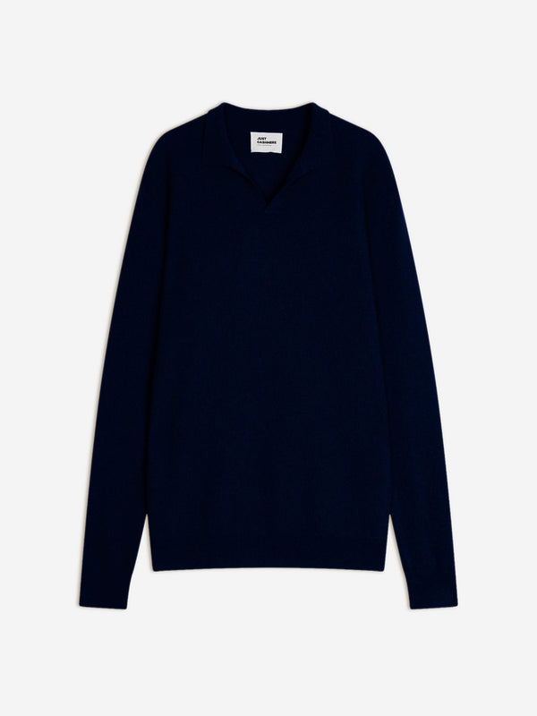 Open Polo Neck Jumper - Noah - Navy