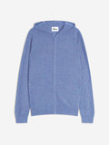 Hooded Zip-Up Cardigan - Elliot - Mottled Sky Blue
