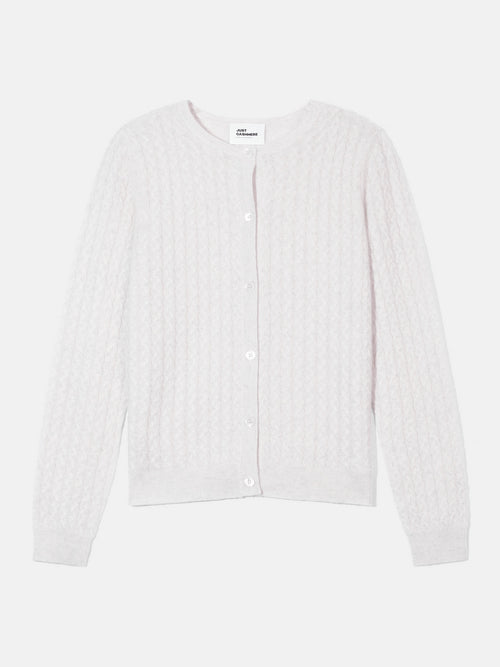 Cardigan Col Rond - Laura - Blanc Chiné