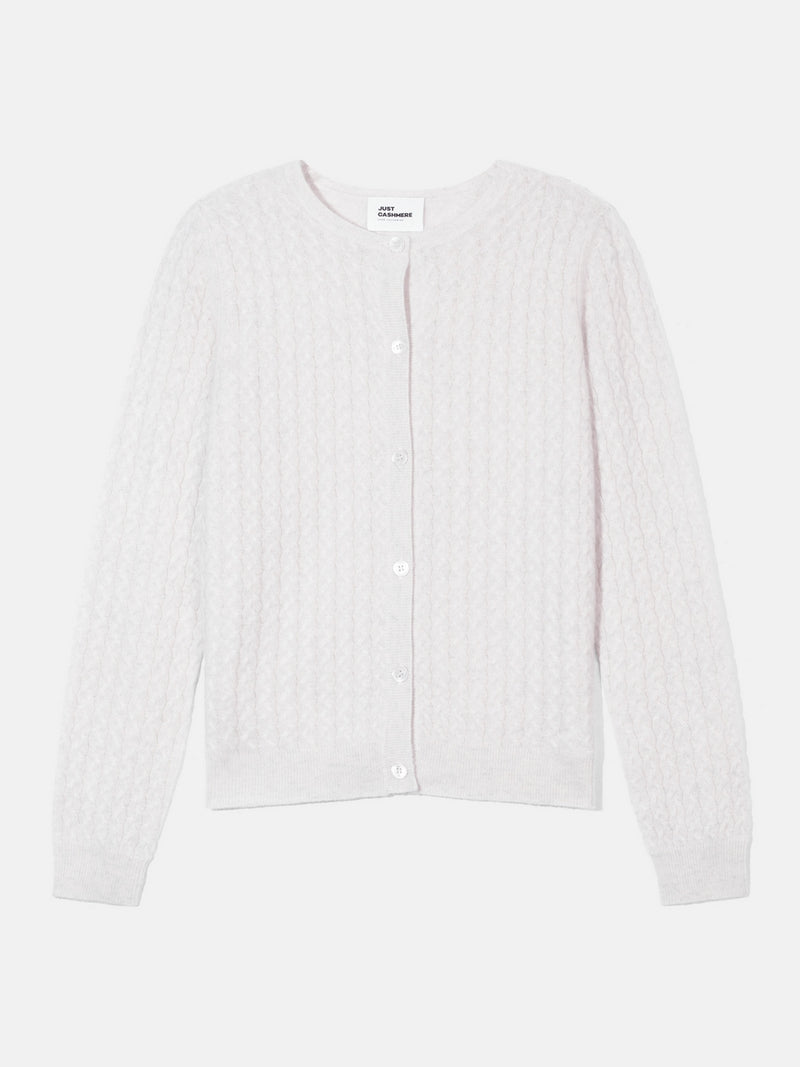Cardigan Col Rond - Laura - Blanc Chiné