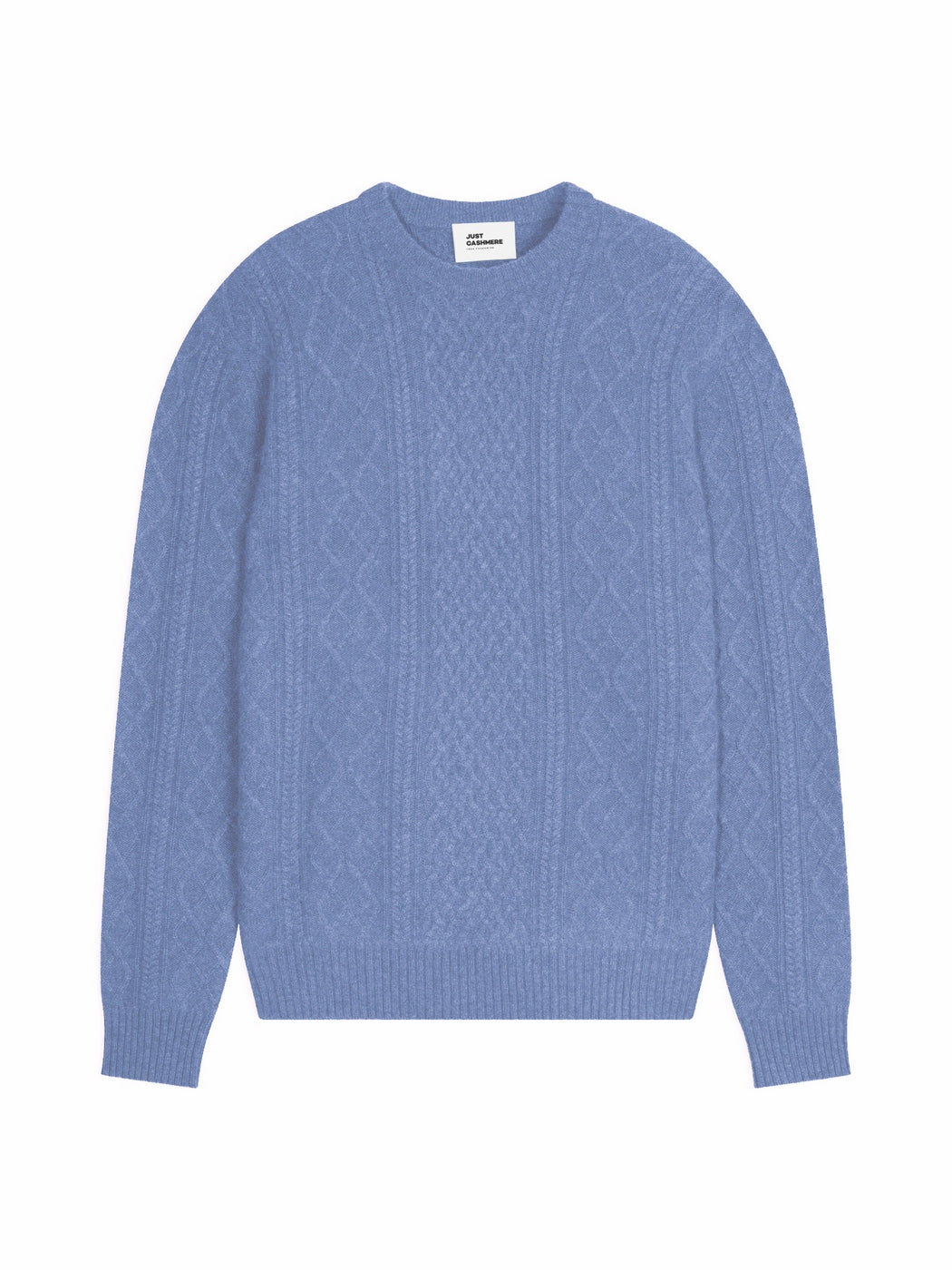 4-Thread Crew-Neck Jumper - Thurid - Mottled Sky Blue