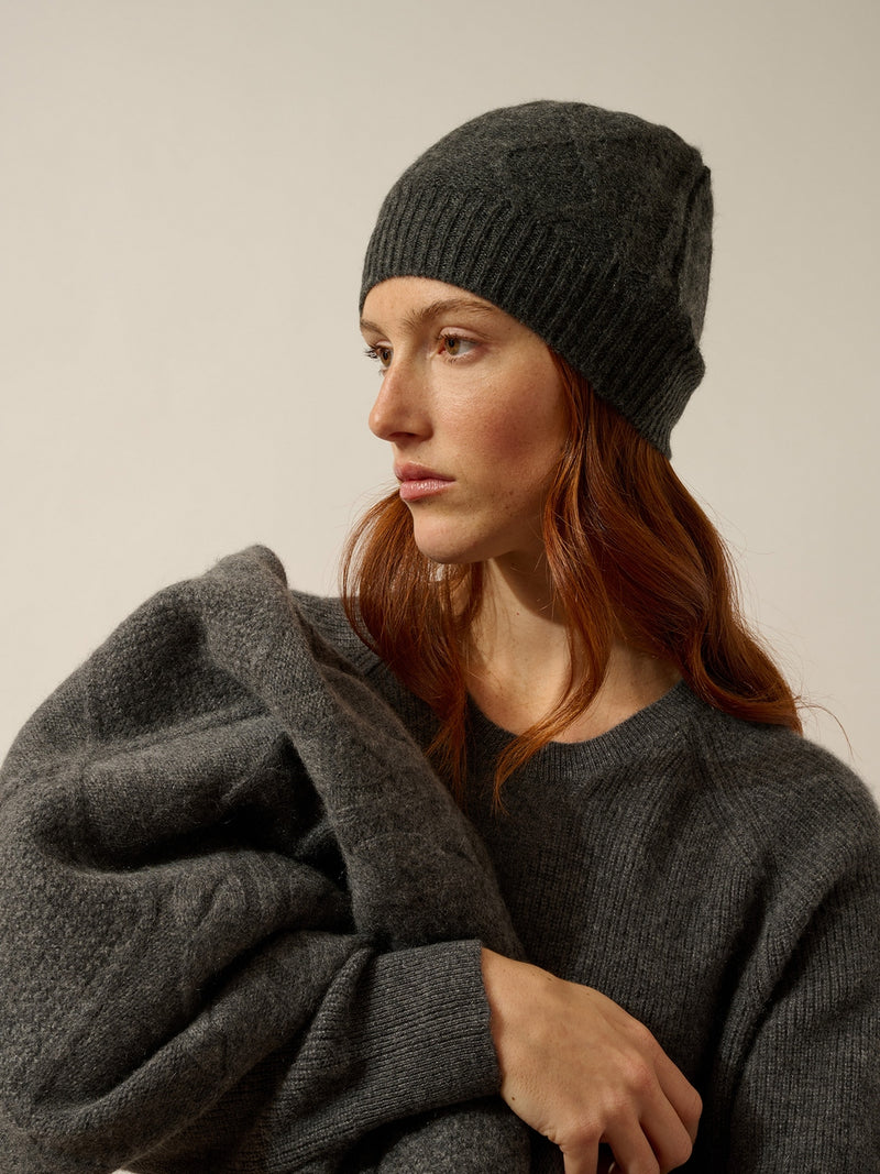 Bonnet 6 Fils - Flavia - Carbone Chiné